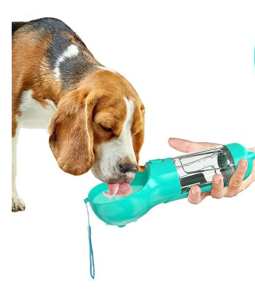 4 In 1 Portable Pet Water Bottle Food Feeder Drinker Poop